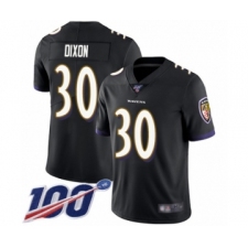 Men's Baltimore Ravens #30 Kenneth Dixon Black Alternate Vapor Untouchable Limited Player 100th Season Football Jersey
