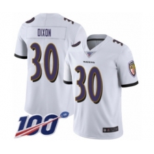Men's Baltimore Ravens #30 Kenneth Dixon White Vapor Untouchable Limited Player 100th Season Football Jersey