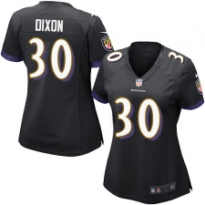 Women's Nike Baltimore Ravens #30 Kenneth Dixon Game Black Alternate NFL Jersey