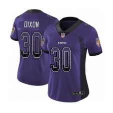 Women's Nike Baltimore Ravens #30 Kenneth Dixon Limited Purple Rush Drift Fashion NFL Jersey