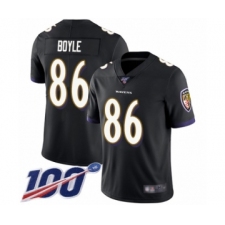 Men's Baltimore Ravens #86 Nick Boyle Black Alternate Vapor Untouchable Limited Player 100th Season Football Jersey