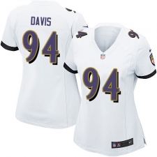 Women's Nike Baltimore Ravens #94 Carl Davis Game White NFL Jersey