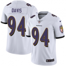 Youth Nike Baltimore Ravens #94 Carl Davis Elite White NFL Jersey