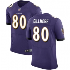 Men's Nike Baltimore Ravens #80 Crockett Gillmore Elite Purple Team Color NFL Jersey