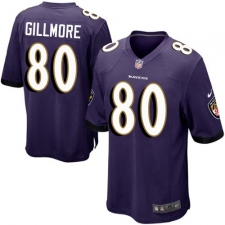 Men's Nike Baltimore Ravens #80 Crockett Gillmore Game Purple Team Color NFL Jersey