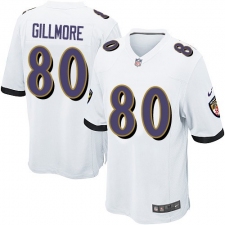 Men's Nike Baltimore Ravens #80 Crockett Gillmore Game White NFL Jersey