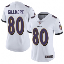 Women's Nike Baltimore Ravens #80 Crockett Gillmore Elite White NFL Jersey