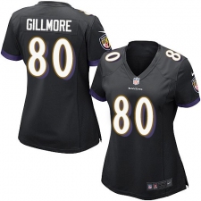Women's Nike Baltimore Ravens #80 Crockett Gillmore Game Black Alternate NFL Jersey