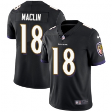 Youth Nike Baltimore Ravens #18 Jeremy Maclin Elite Black Alternate NFL Jersey