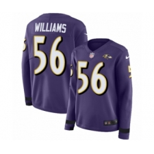 Women's Nike Baltimore Ravens #56 Tim Williams Limited Purple Therma Long Sleeve NFL Jersey