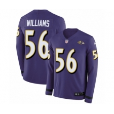 Youth Nike Baltimore Ravens #56 Tim Williams Limited Purple Therma Long Sleeve NFL Jersey