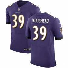 Men's Nike Baltimore Ravens #39 Danny Woodhead Elite Purple Team Color NFL Jersey