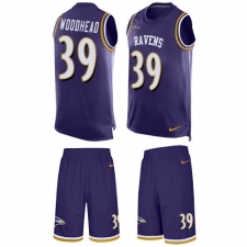 Men's Nike Baltimore Ravens #39 Danny Woodhead Limited Purple Tank Top Suit NFL Jersey