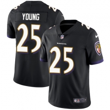 Youth Nike Baltimore Ravens #25 Tavon Young Elite Black Alternate NFL Jersey