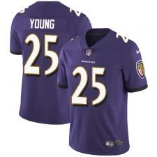 Youth Nike Baltimore Ravens #25 Tavon Young Elite Purple Team Color NFL Jersey
