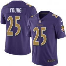 Youth Nike Baltimore Ravens #25 Tavon Young Limited Purple Rush Vapor Untouchable NFL Jersey