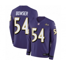 Youth Nike Baltimore Ravens #54 Tyus Bowser Limited Purple Therma Long Sleeve NFL Jersey