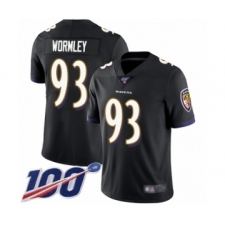 Men's Baltimore Ravens #93 Chris Wormley Black Alternate Vapor Untouchable Limited Player 100th Season Football Jersey