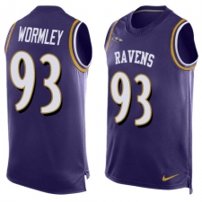 Men's Nike Baltimore Ravens #93 Chris Wormley Elite Purple Player Name & Number Tank Top NFL Jersey