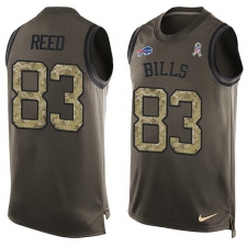 Men's Nike Buffalo Bills #83 Andre Reed Limited Green Salute to Service Tank Top NFL Jersey