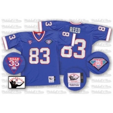 Mitchell And Ness Buffalo Bills #83 Andre Reed Royal Blue 35th Anniversary Patch Authentic Throwback NFL Jersey