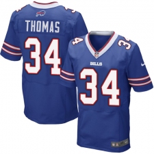 Men's Nike Buffalo Bills #34 Thurman Thomas Elite Royal Blue Team Color NFL Jersey