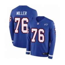 Men's Nike Buffalo Bills #76 John Miller Limited Royal Blue Therma Long Sleeve NFL Jersey