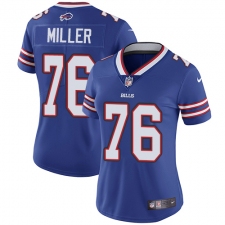 Women's Nike Buffalo Bills #76 John Miller Elite Royal Blue Team Color NFL Jersey