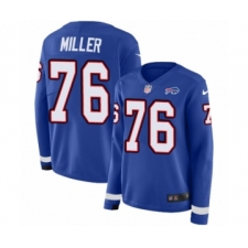Women's Nike Buffalo Bills #76 John Miller Limited Royal Blue Therma Long Sleeve NFL Jersey
