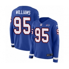 Women's Nike Buffalo Bills #95 Kyle Williams Limited Royal Blue Therma Long Sleeve NFL Jersey