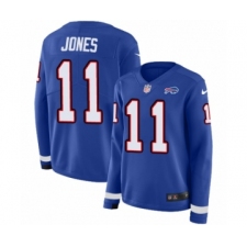 Women's Nike Buffalo Bills #11 Zay Jones Limited Royal Blue Therma Long Sleeve NFL Jersey