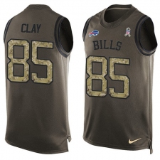 Men's Nike Buffalo Bills #85 Charles Clay Limited Green Salute to Service Tank Top NFL Jersey