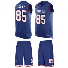 Men's Nike Buffalo Bills #85 Charles Clay Limited Royal Blue Tank Top Suit NFL Jersey