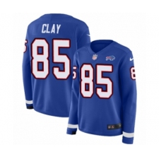 Women's Nike Buffalo Bills #85 Charles Clay Limited Royal Blue Therma Long Sleeve NFL Jersey