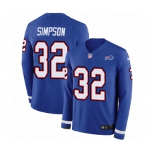 Men's Nike Buffalo Bills #32 O. J. Simpson Limited Royal Blue Therma Long Sleeve NFL Jersey