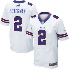 Men's Nike Buffalo Bills #2 Nathan Peterman Elite White NFL Jersey