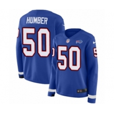 Women's Nike Buffalo Bills #50 Ramon Humber Limited Royal Blue Therma Long Sleeve NFL Jersey