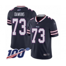 Men's Buffalo Bills #73 Dion Dawkins Limited Navy Blue Inverted Legend 100th Season Football Jersey