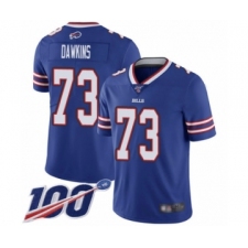Men's Buffalo Bills #73 Dion Dawkins Royal Blue Team Color Vapor Untouchable Limited Player 100th Season Football Jersey