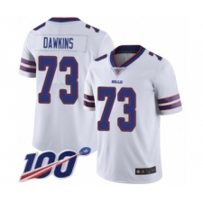 Men's Buffalo Bills #73 Dion Dawkins White Vapor Untouchable Limited Player 100th Season Football Jersey
