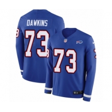 Men's Nike Buffalo Bills #73 Dion Dawkins Limited Royal Blue Therma Long Sleeve NFL Jersey