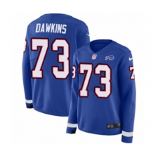 Women's Nike Buffalo Bills #73 Dion Dawkins Limited Royal Blue Therma Long Sleeve NFL Jersey