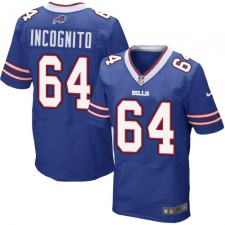 Men's Nike Buffalo Bills #64 Richie Incognito Elite Royal Blue Team Color NFL Jersey