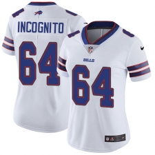 Women's Nike Buffalo Bills #64 Richie Incognito Elite White NFL Jersey