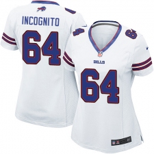 Women's Nike Buffalo Bills #64 Richie Incognito Game White NFL Jersey