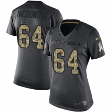 Women's Nike Buffalo Bills #64 Richie Incognito Limited Black 2016 Salute to Service NFL Jersey