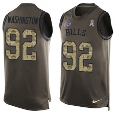 Men's Nike Buffalo Bills #92 Adolphus Washington Limited Green Salute to Service Tank Top NFL Jersey