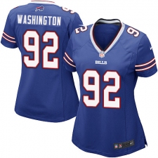 Women's Nike Buffalo Bills #92 Adolphus Washington Game Royal Blue Team Color NFL Jersey