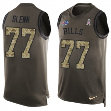 Men's Nike Buffalo Bills #77 Cordy Glenn Limited Green Salute to Service Tank Top NFL Jersey
