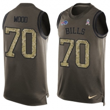 Men's Nike Buffalo Bills #70 Eric Wood Limited Green Salute to Service Tank Top NFL Jersey